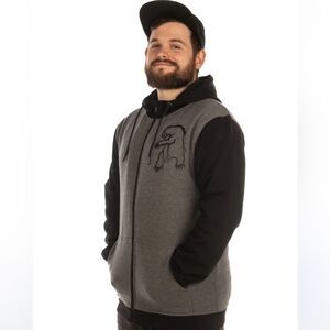 NWT CHROMAG Gray and Black Zip-Up Hoodie L